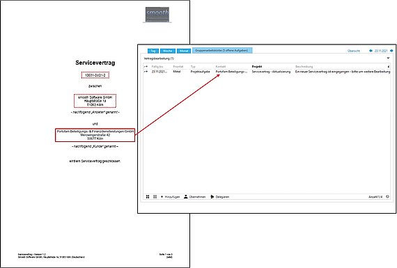 Das Bild zeigt einen Screenshot aus sellify zum Thema Dokumentenmanagement.